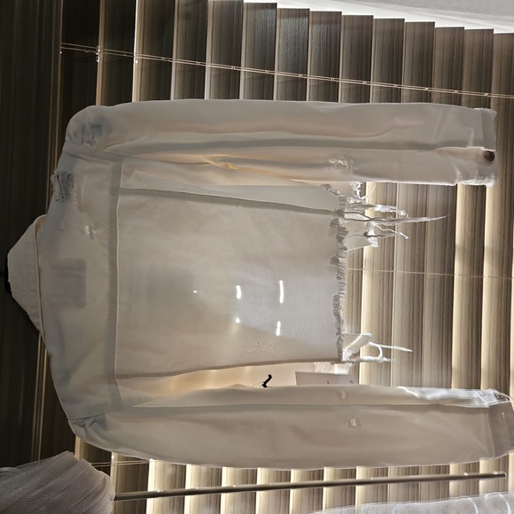 Forever 21 Denim Jacket Off White/White - Picture 4 of 4